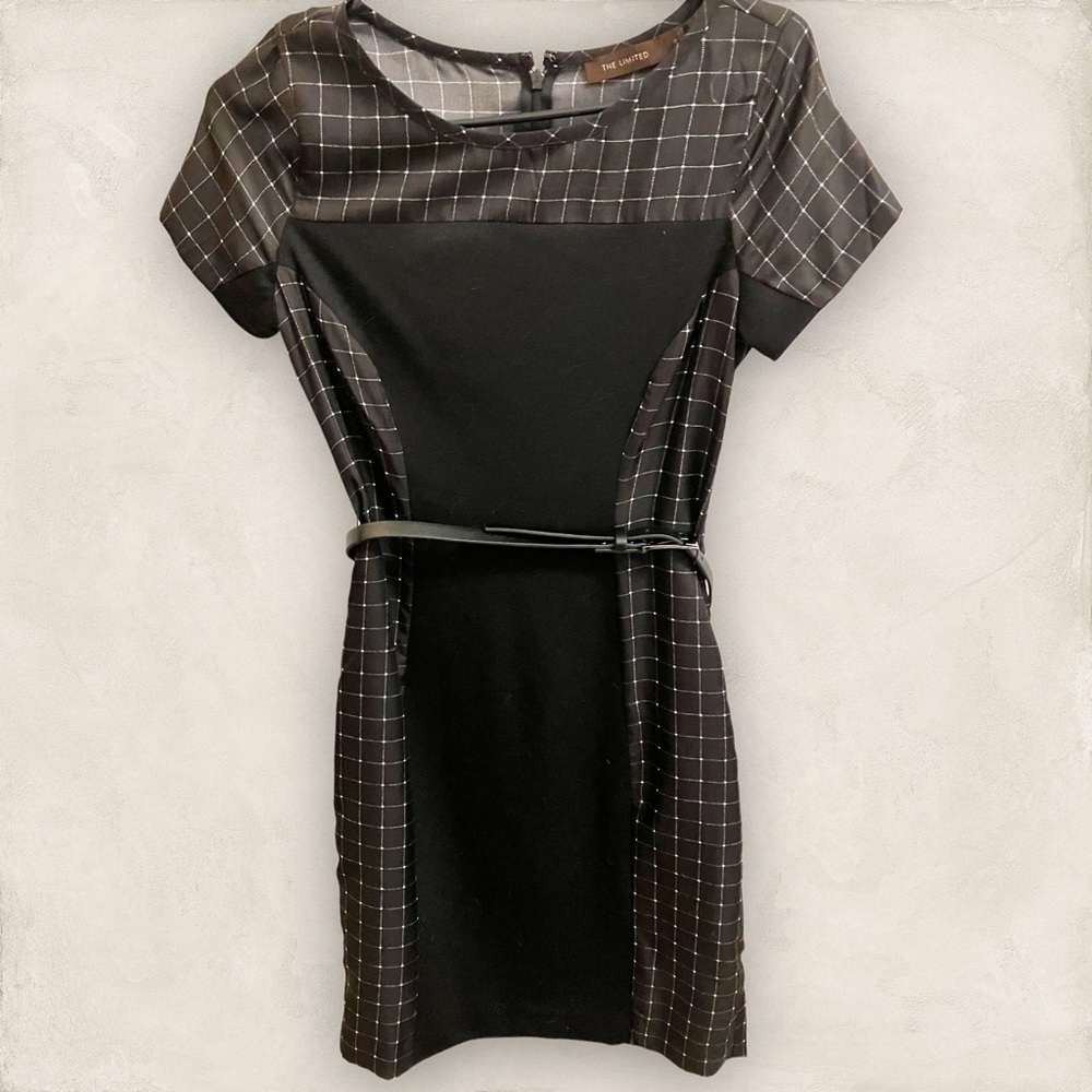 The Limited size 0 black belted pencil dress